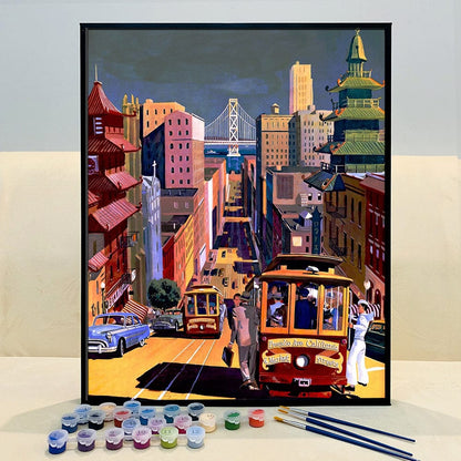 DIY Painting By Numbers -City tram