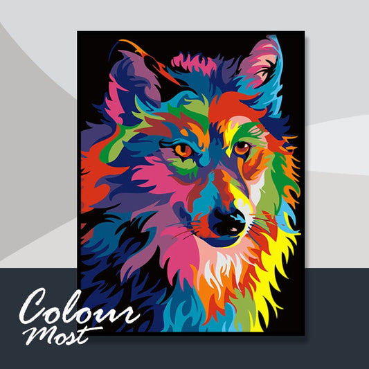 DIY Painting By Numbers - Gorgeous wolf (16"x20" / 40x50cm)