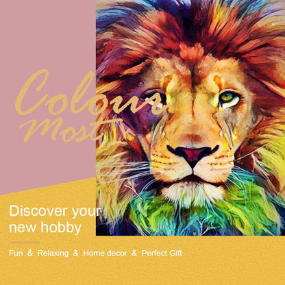 DIY Painting By Numbers - Colorful lion (16"x20" / 40x50cm)