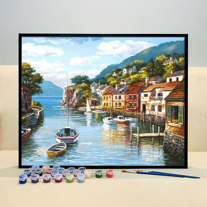 DIY Painting By Numbers - Harbor Town