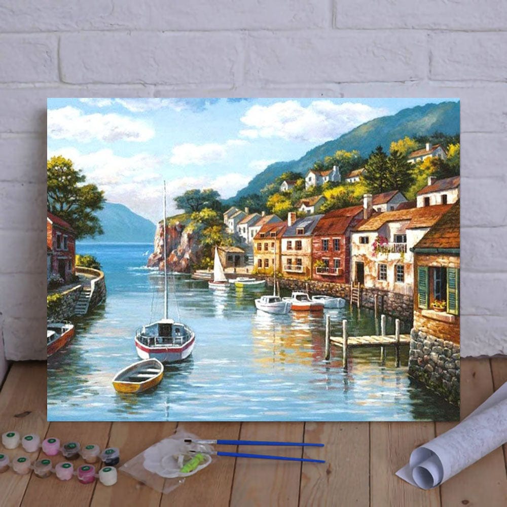 DIY Painting By Numbers - Harbor Town
