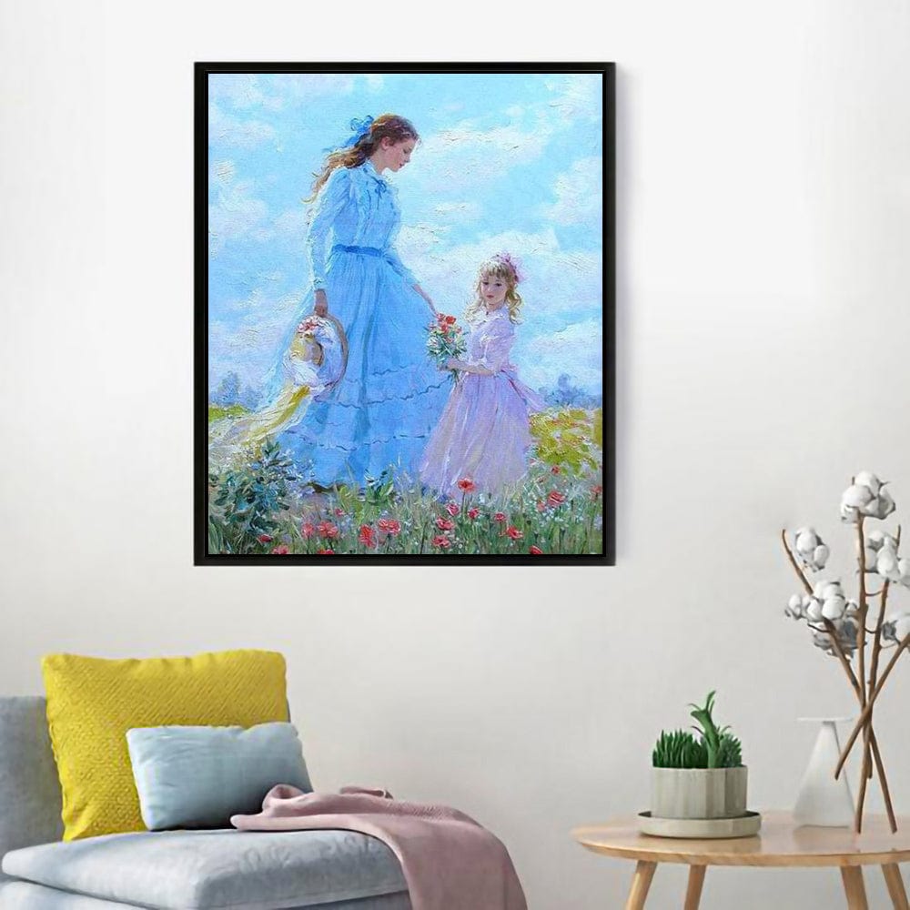DIY Painting By Numbers - 'Mother & Daughter' (16"x20" / 40x50cm)