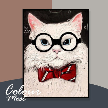 ColourMost™ DIY Painting By Numbers -The cat with the glasses (16"x20")