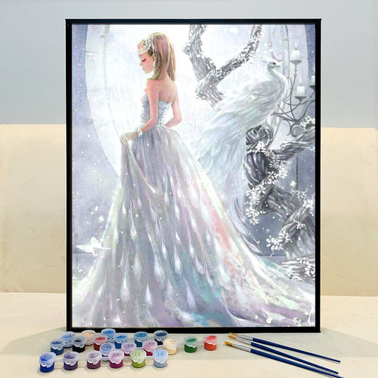 DIY Painting By Numbers -Peacock princess