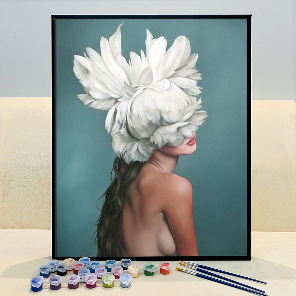 DIY Painting By Numbers -Flowers and Girl-D