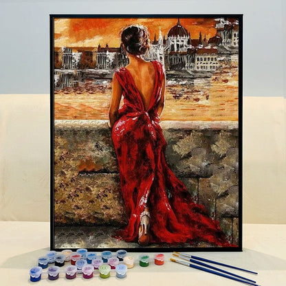 DIY Painting By Numbers - Red Dress