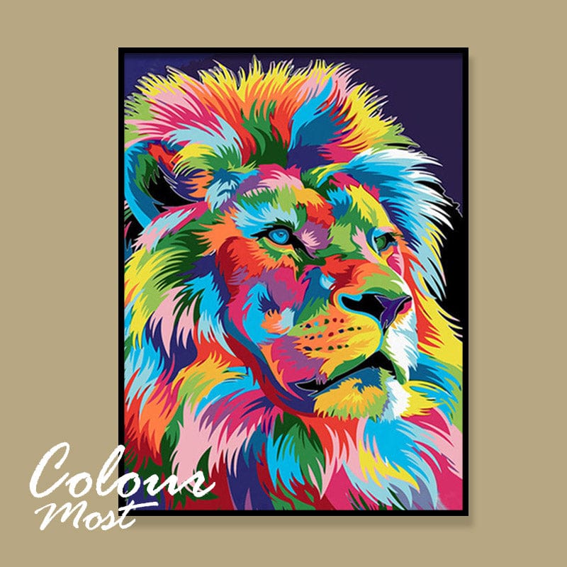 DIY Painting By Numbers - Lion (16"x20" / 40x50cm)