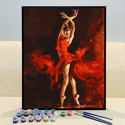DIY Painting By Numbers - Ballet Dancer On Fire