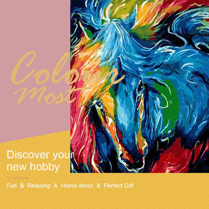 DIY Painting By Numbers - Colorful horse head (16"x20" / 40x50cm)