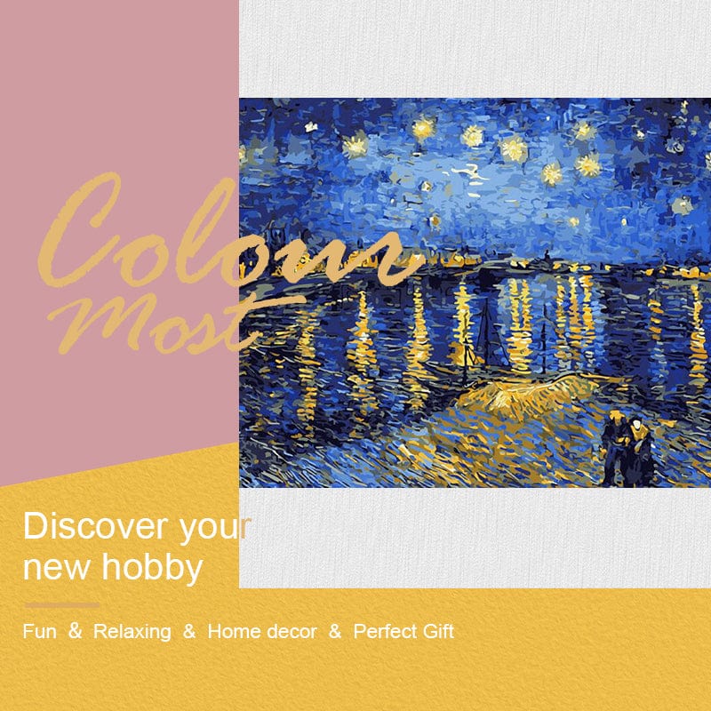 DIY Painting By Numbers -Van Gogh-Starry sky (16"x20" / 40x50cm)