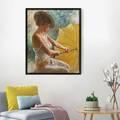 DIY Painting By Numbers - Woman Holding Umbrella