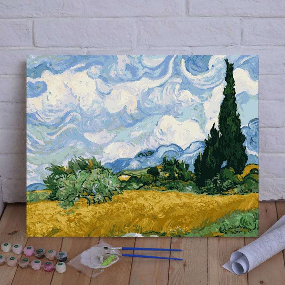 DIY Painting By Numbers - Rye and Cypress-Van Gogh