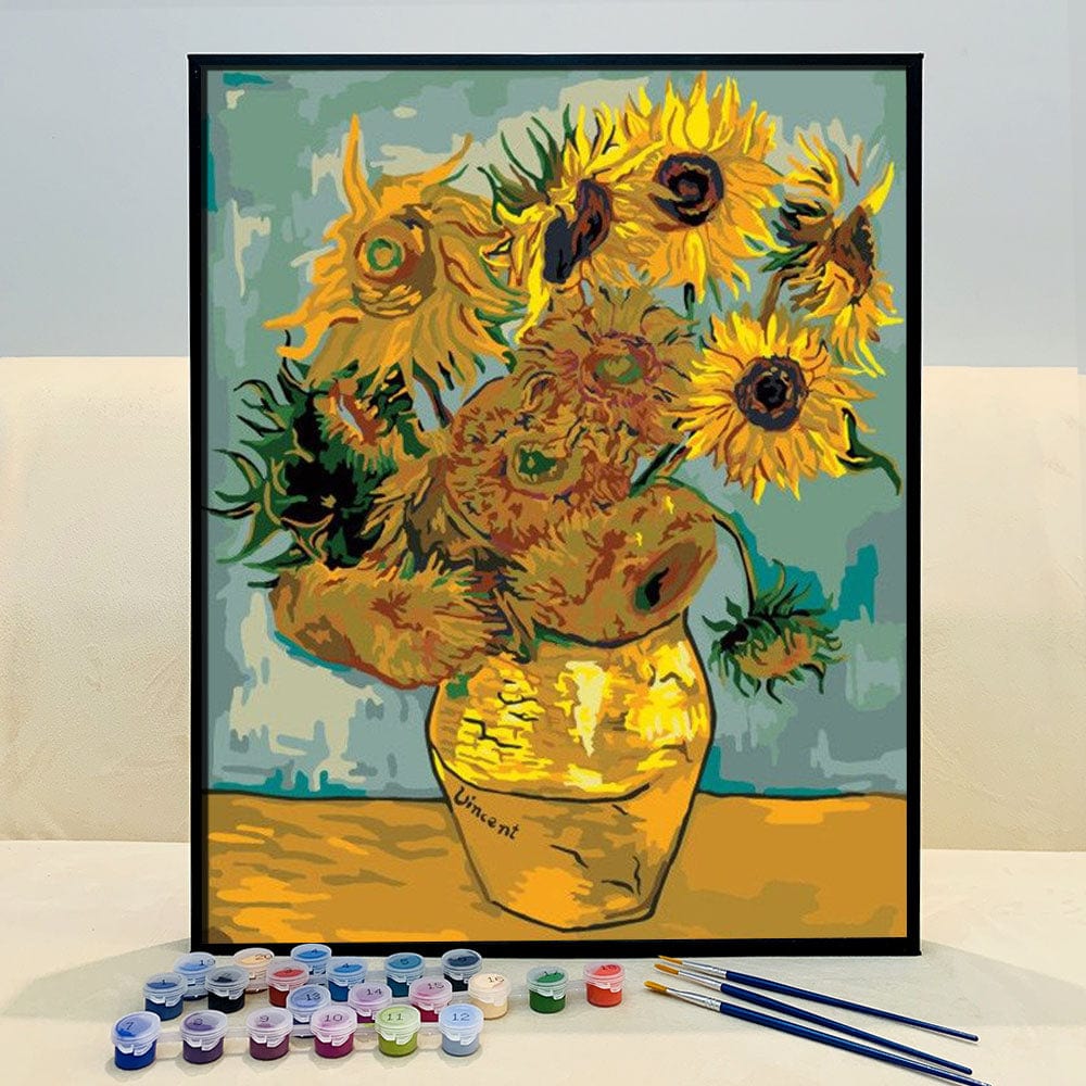 DIY Painting By Numbers -Sunflowers-Van Gogh