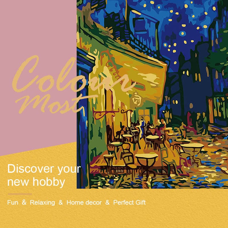 DIY Painting By Numbers -Van Gogh-Coffee House (16"x20" / 40x50cm)