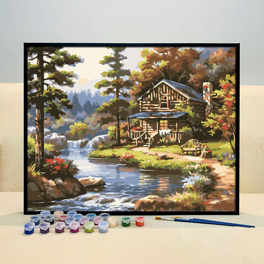 DIY Painting By Numbers - Creekside Lodge