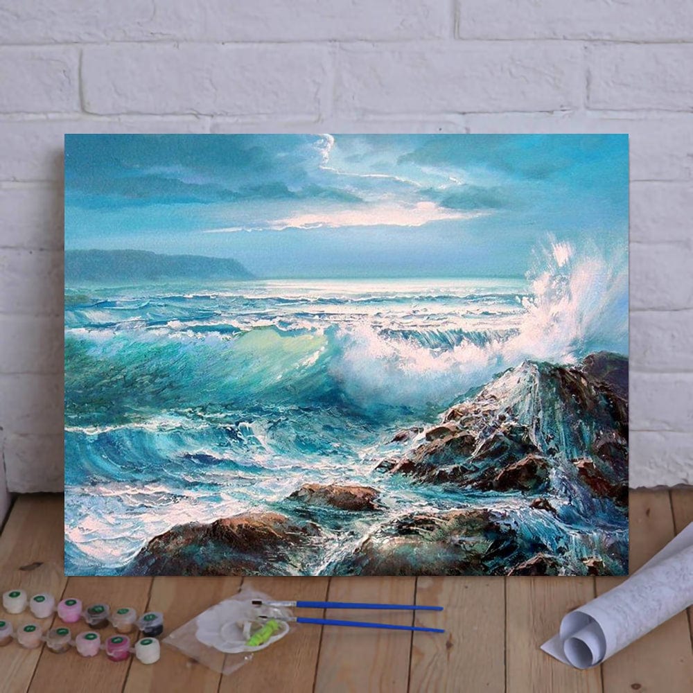 DIY Painting By Numbers - Sea Wave