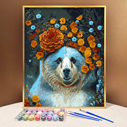 ColourMost™ DIY Painting By Numbers (EXCLUSIVE) - Bear in flowers (16"x20")
