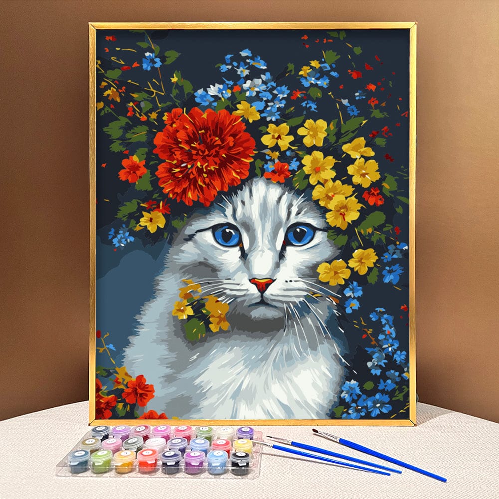 【Holiday Season Sale】【50% OFF Sitewide】 ColourMost™ DIY Painting By Numbers  (EXCLUSIVE) - Bear in flowers (16x20)