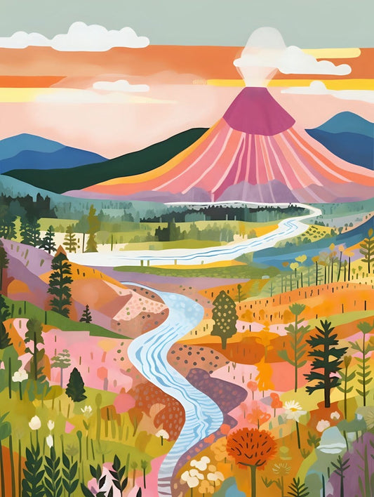 "Colorful Yellowstone" Series by ArtVibe™ #10 - 'Blush' | Original Paint by Numbers - ArtVibe Paint by Numbers