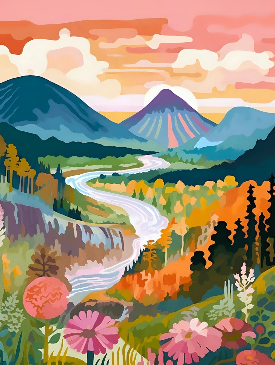"Colorful Yellowstone" Series by ArtVibe™ #14 - 'Bliss' | Original Paint by Numbers - ArtVibe Paint by Numbers