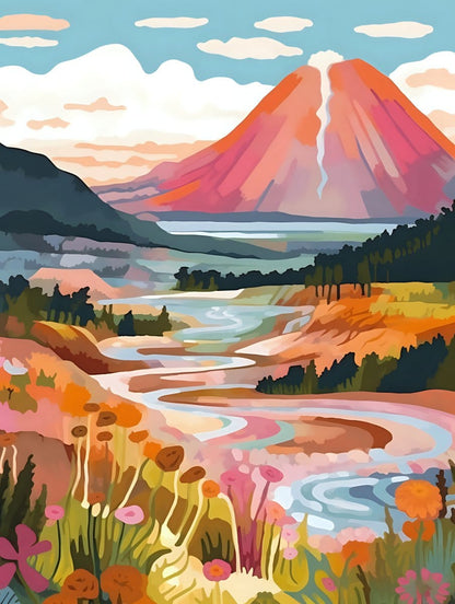 "Colorful Yellowstone" Series by ArtVibe™ #16 - 'Drift' | Original Paint by Numbers - ArtVibe Paint by Numbers