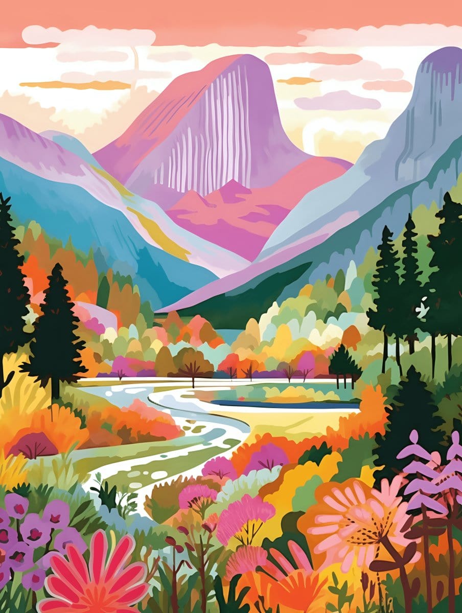 "Colorful Yosemite" Series by ArtVibe™ #01 on El Capitan - 'Aplomb' | Original Paint by Numbers - ArtVibe Paint by Numbers