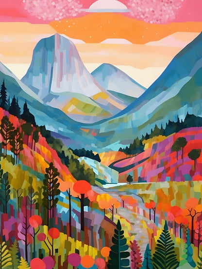 "Colorful Yosemite" Series by ArtVibe™ #02 on El Capitan - 'Verve' | Original Paint by Numbers - ArtVibe Paint by Numbers
