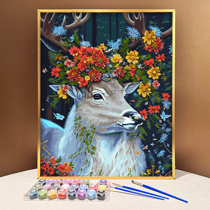 ColourMost™ DIY Painting By Numbers (EXCLUSIVE) - Deer in the flowers (16"x20")