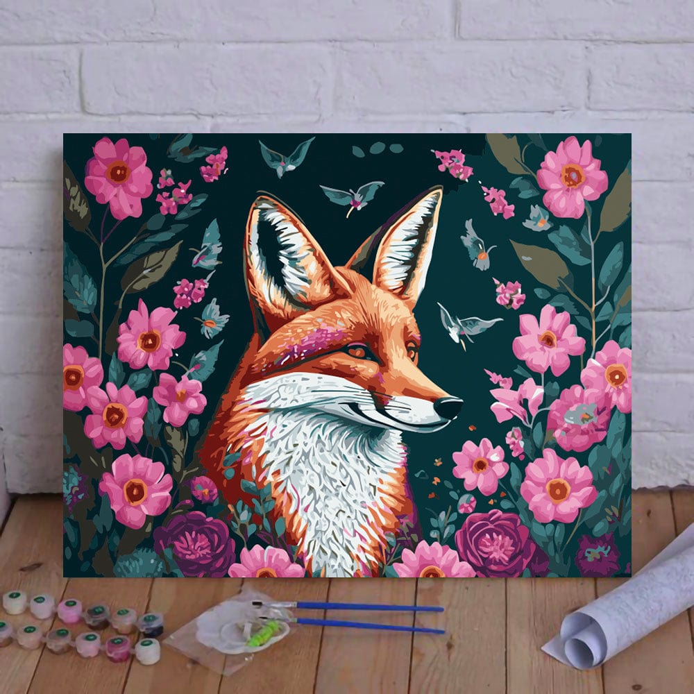 ColourMost™ DIY Painting By Numbers (EXCLUSIVE) - Fox in flowers (16"x20")