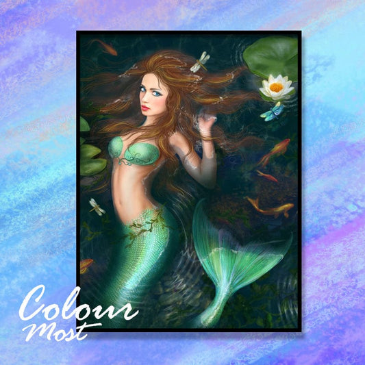 DIY Painting By Numbers -Mermaid (16"x20" / 40x50cm)