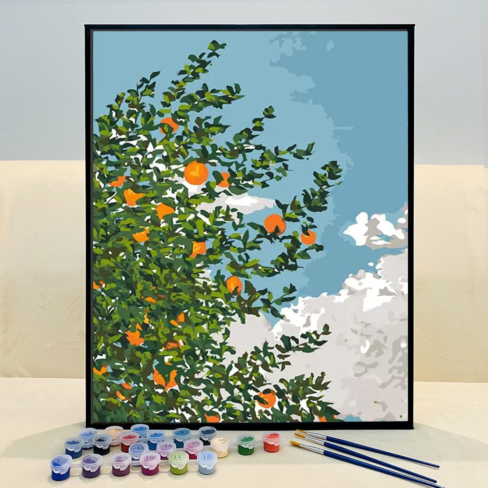 DIY Painting By Numbers - Citrus Tree (16"x20" / 40x50cm)